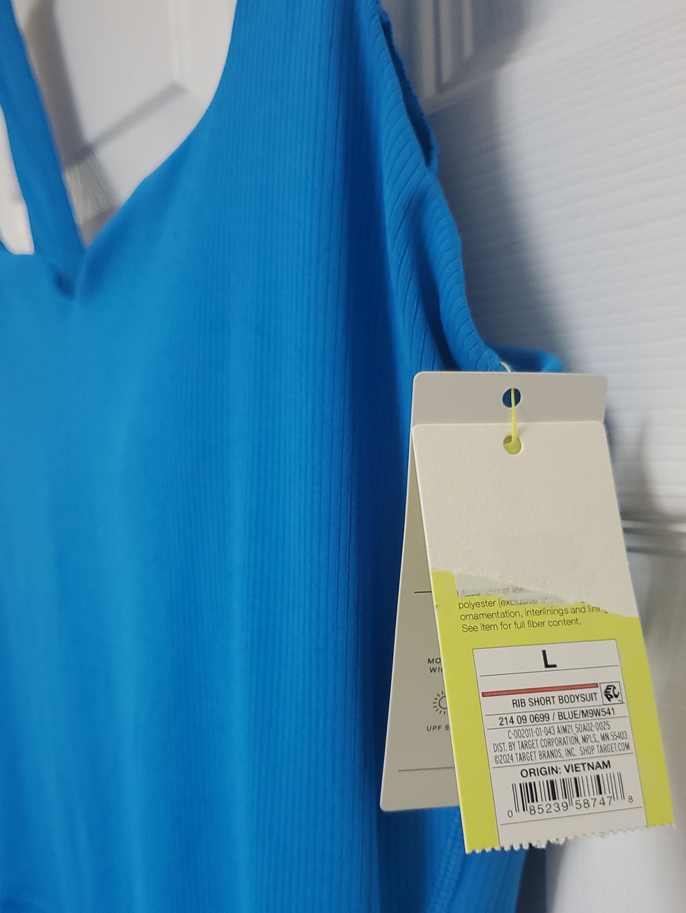 All In Motion Rib Short Bodysuit/Blue - Picture 8 of 16